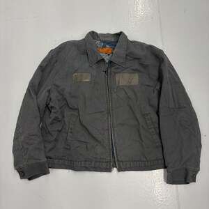 Vintage 70s Red Kap Grey Canvas Workwear Mechanics Jacket